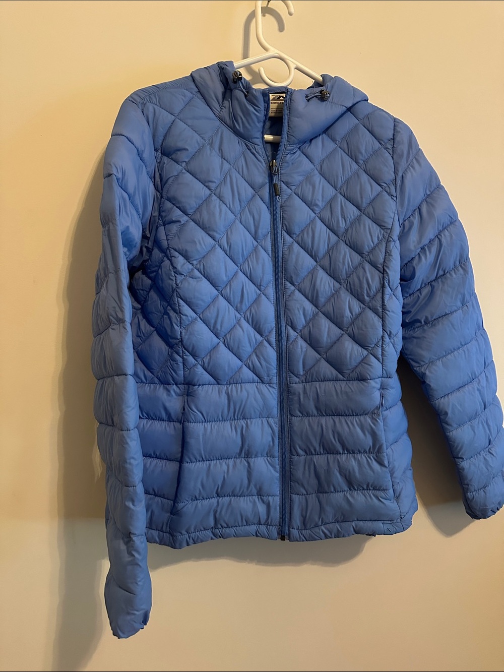 ZeroXposur' Quilted Hooded Puffer Jacket - Light Blue